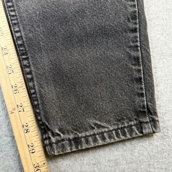 Levi Strauss & Co Womens Size 9 Denim Jeans Black Tapered Leg Relaxed Distressed - Picture 4 of 14